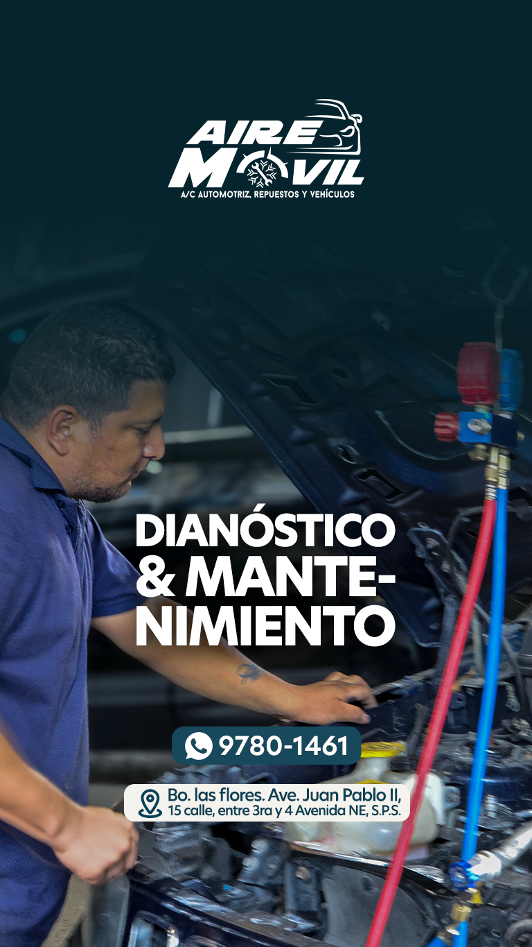 Diagnóstico de aire acondicionado automotriz en San Pedro Sula - Aire Móvil