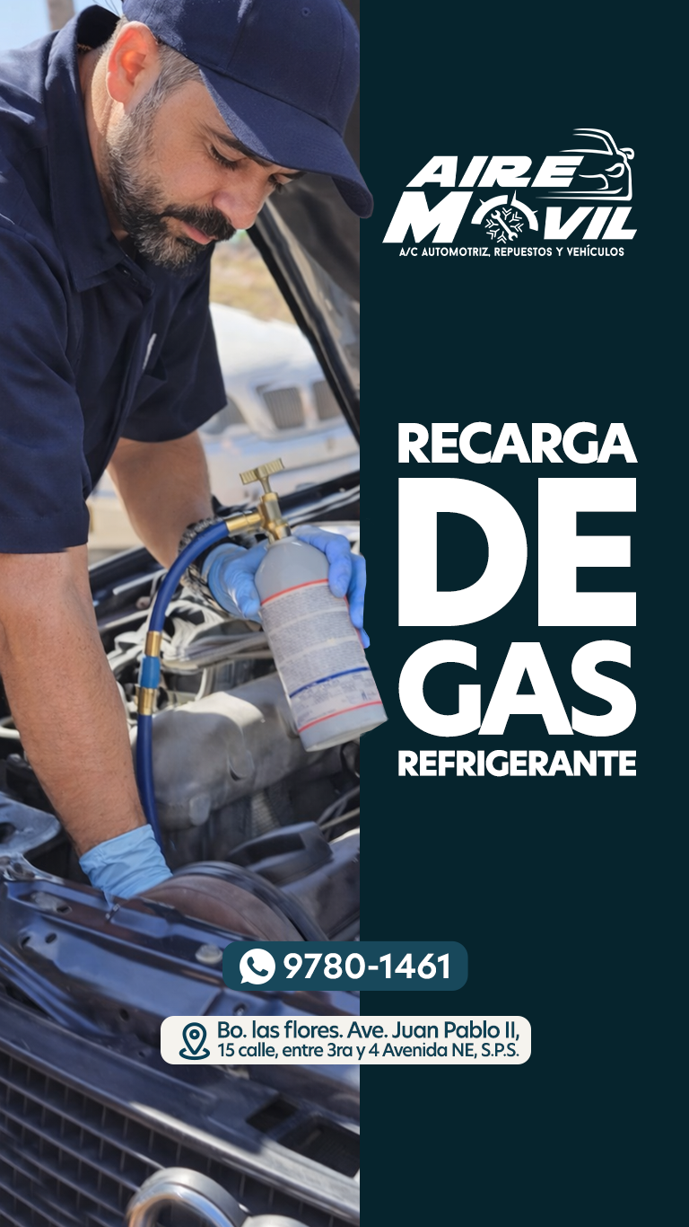 Mantenimiento preventivo de aire acondicionado automotriz en San Pedro Sula